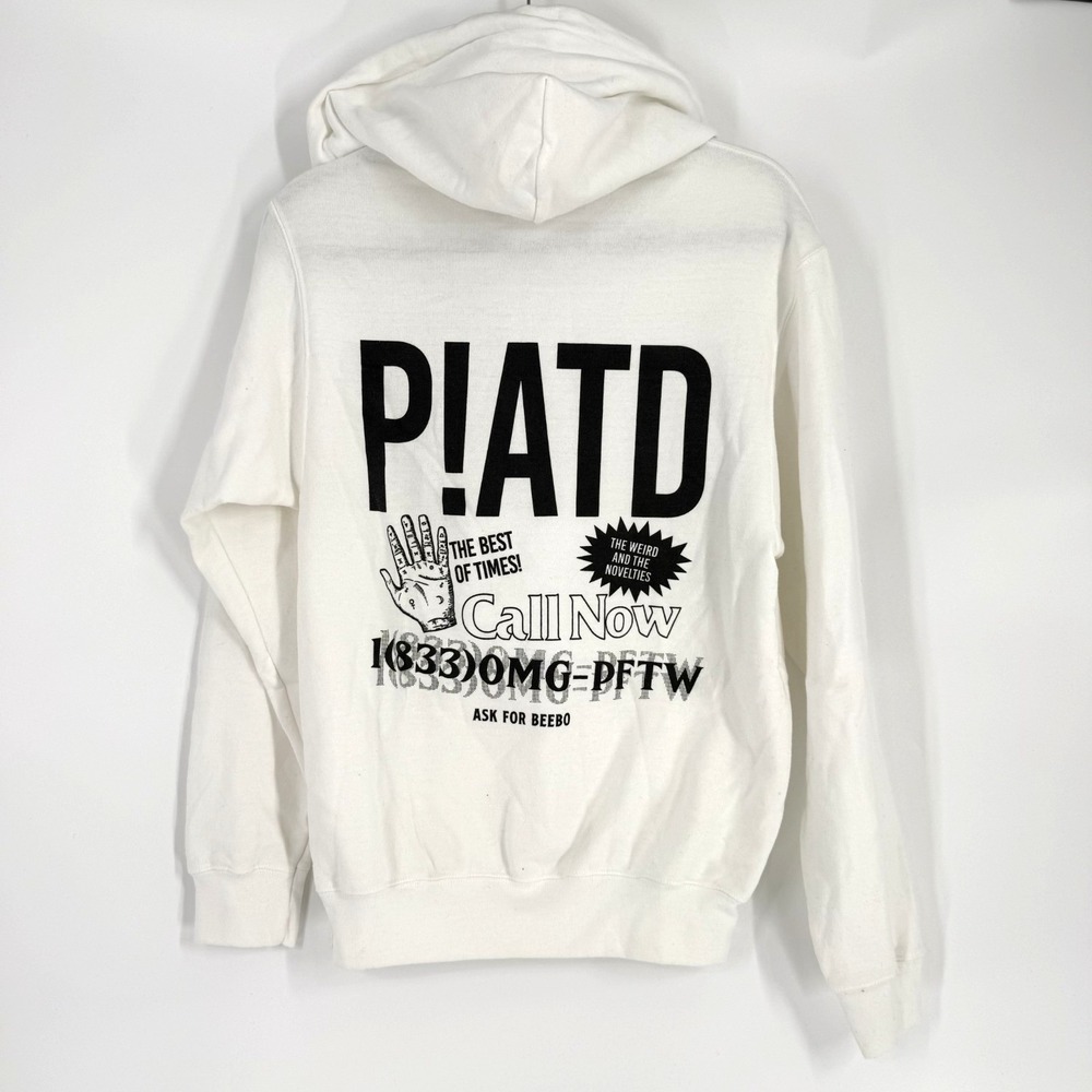 Panic at the Disco Tour 2018 Merch Limited White Hoodie Oversized Small